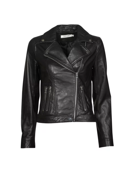 Usnjena jakna Naf Naf črna