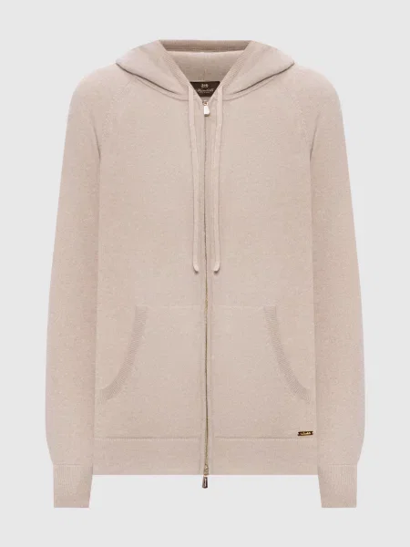 Спортивна куртка з кашеміру з логотипом Enrico Mandelli бежева