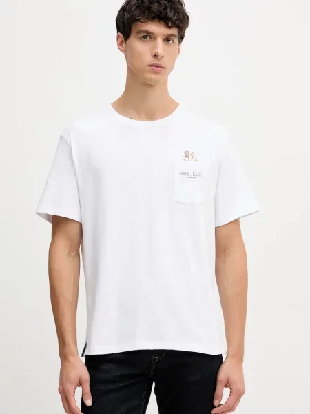Tričko Pepe Jeans s potiskem bílá
