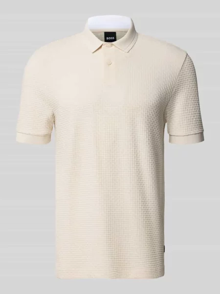 Koszulka polo o kroju regular fit z czystej bawełny model Parlay Boss biała