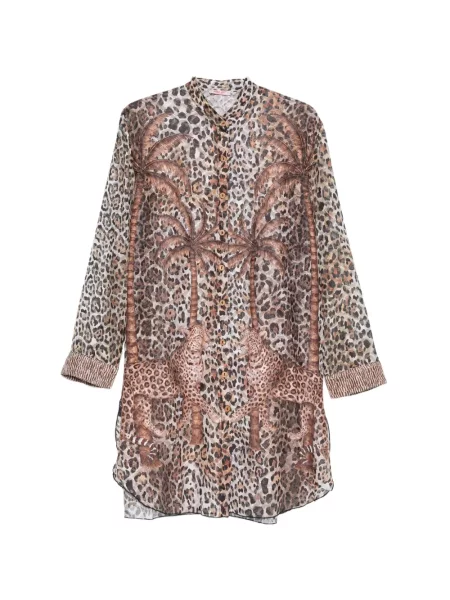 Oblekové košilové šaty Pin Up Stars s potiskem se zvířecím vzorem