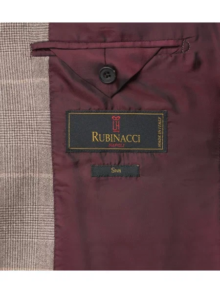 Sacou Rubinacci de lână în carouri maro