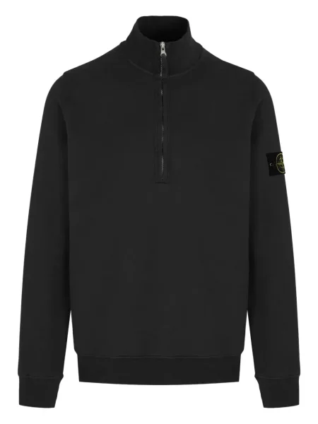 Bluza Stone Island z kamieniami z zamkiem błyskawicznym do połowy czarna