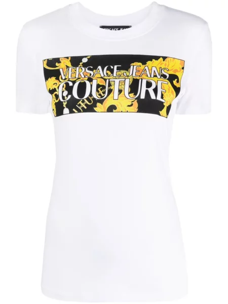 Tricou Versace Jeans Couture cu imagine alb