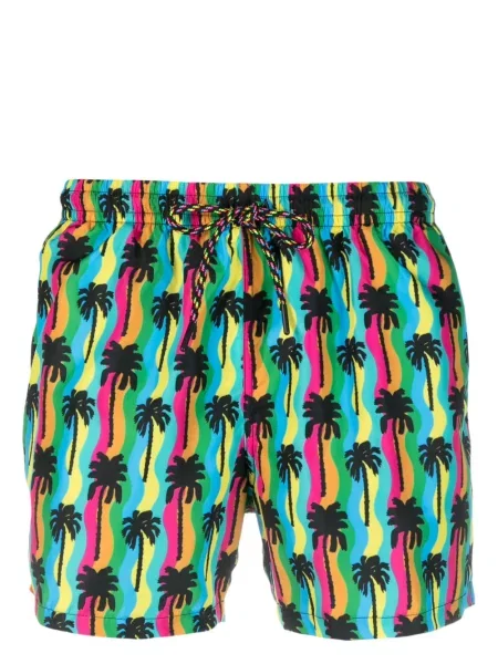 Slip de baie Nos Beachwear cu imagine cu cordon verde