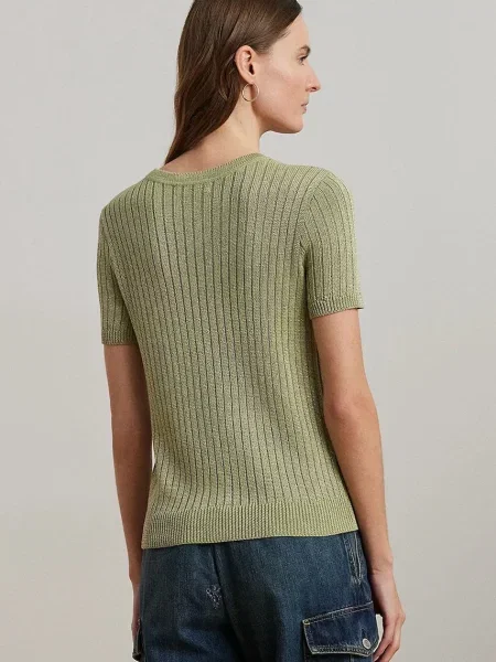 Блузка Lauren Ralph Lauren однотонна зелений