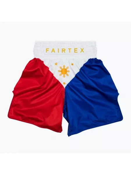 Spodenki bokserskie Fairtex Boxing Trunks "Philippines" red/white/blue białe