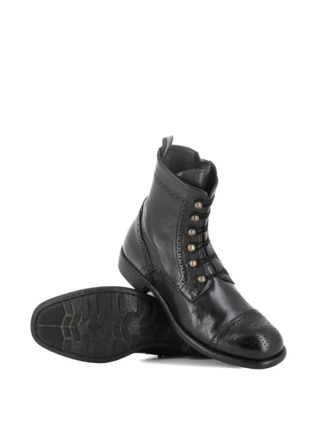 Botine Officine Creative cu șireturi din dantelă negru