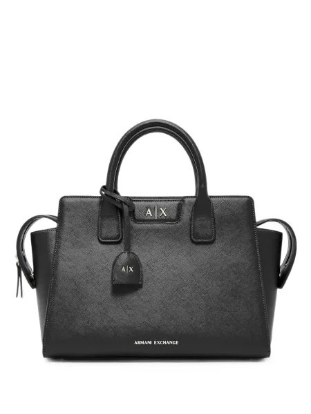 Geantă shopper Armani Exchange cu autograf negru