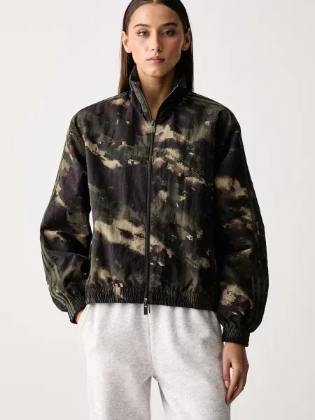 Камуфлажен суичър с цип Adidas Originals зелено