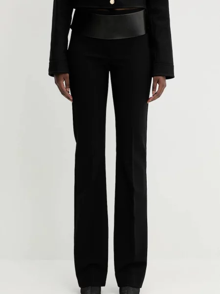 Sportmax pantaloni drept high waist negru