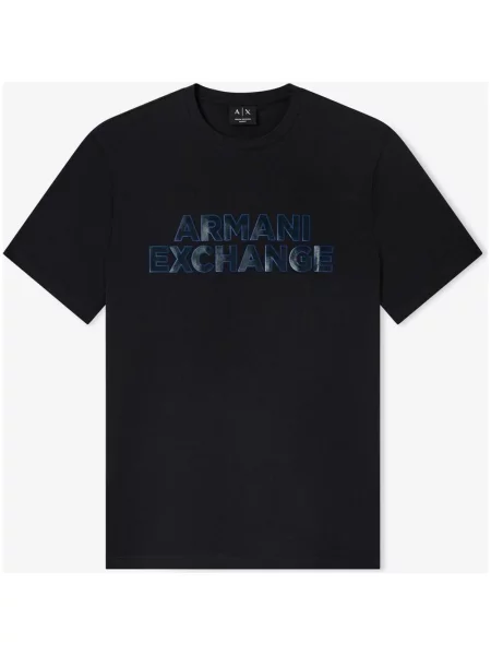 Koszulka z krótkim rękawem Armani Exchange Slim Fit granatowy S niebieski