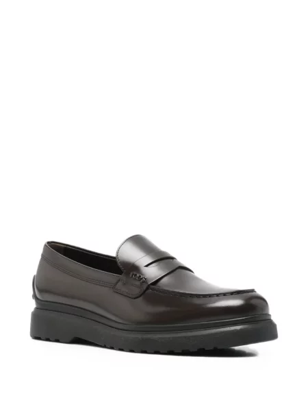 Pantofi loafer Tod's din piele cu autograf maro