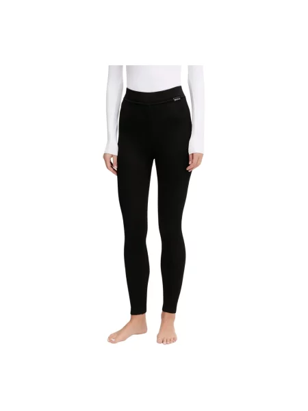 Lniane legginsy Newland czarne