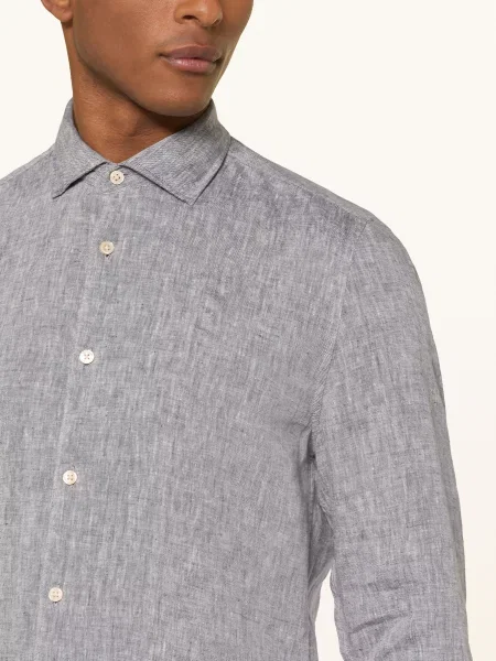 Marc O'polo Lněná Košile Slim Fit černošedá