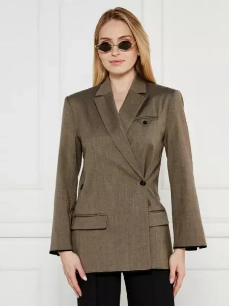 Pinko De lână sacou maro