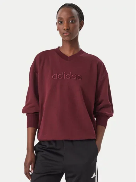 Adidas Jopa Seasonal Essentials Satin V-Neck Bordo rdeča