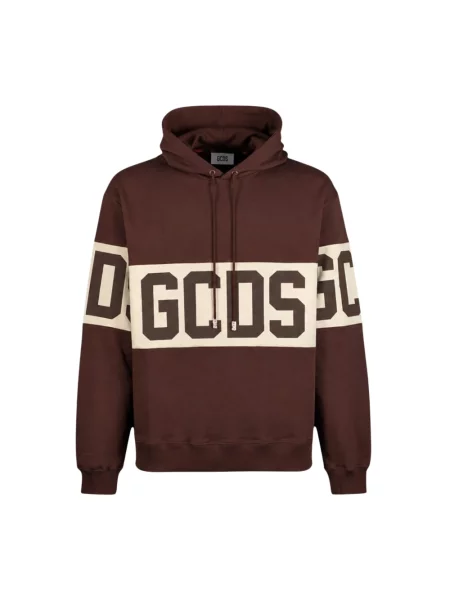Bluza z kapturem Gcds z kapturem z logo brązowa