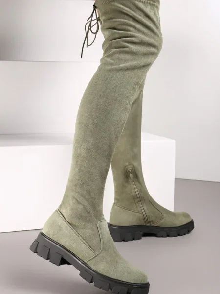 Botine cu clapeta ajustata peste genunchi Cilki verzi