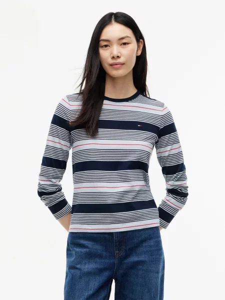 Tommy Jeans Tričko ESS námornícka / pastelovo / červená modrá