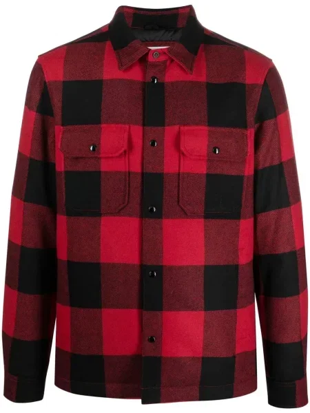 Geacă cămașă Woolrich în carouri cu imagine roșu