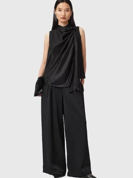 Широкие брюки Allsaints черные