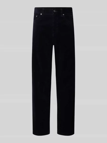 Carhartt WIP spodnie sztruksowe Newel Pant proste granatowy