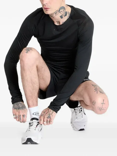 Τρέξιμο fleece μπλούζα Adidas με λαιμόκοψη v μαύρο