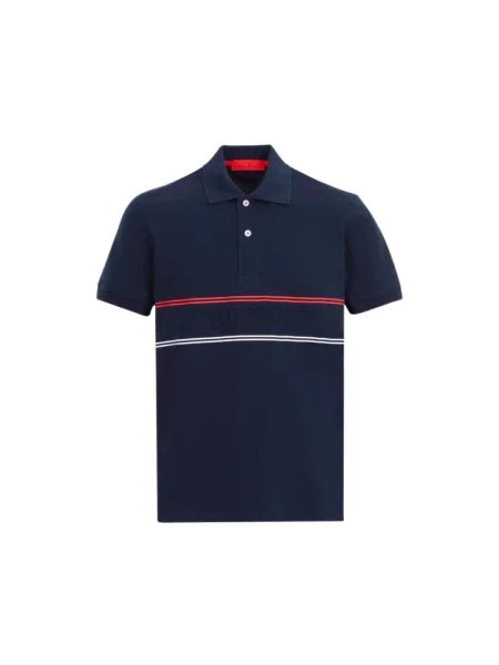 Koszulka polo Carolina Herrera w paski z paskiem niebieska