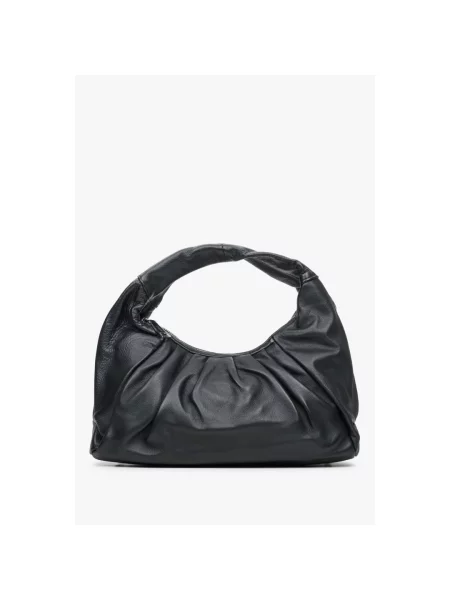Кожаная сумка хобо Estro черная