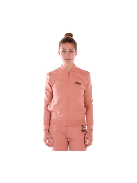 Bluza z kapturem Moschino z kapturem różowa