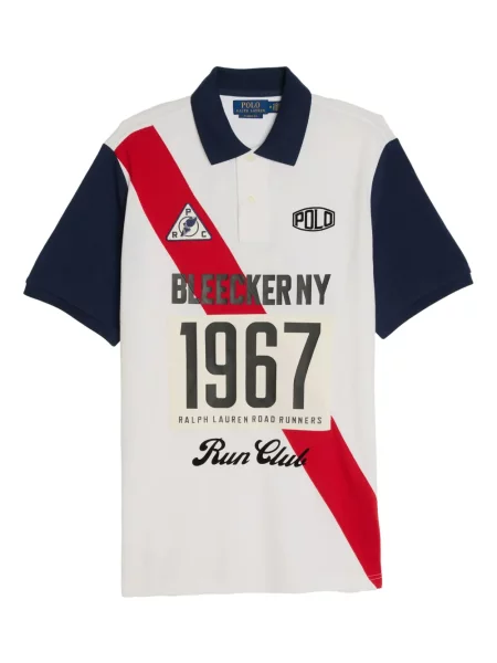 Haftowane сhinosy Polo Ralph Lauren z twillu do biegania niebieskie