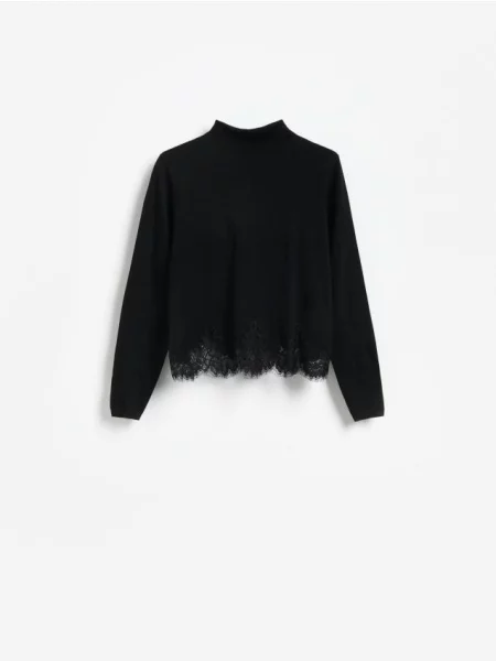 Reserved Pulover cu lyocell negru