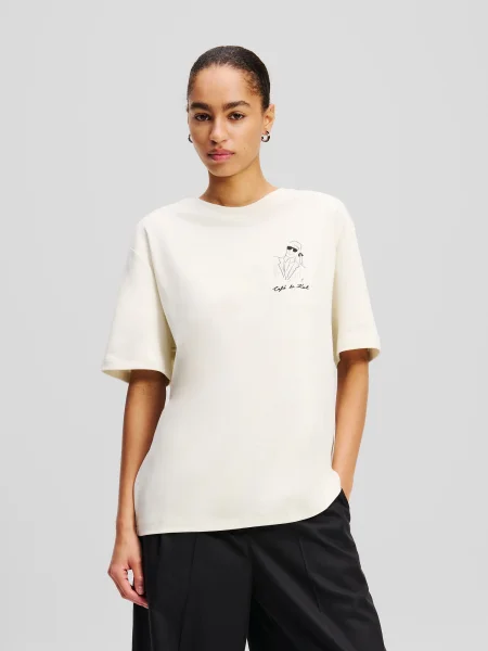 Karl Lagerfeld Tricou Karl Lagerfeld x Jorge Parra | Oversize fit negru