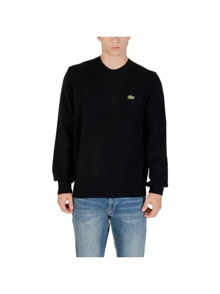 Pulover Lacoste de lână clasic negru