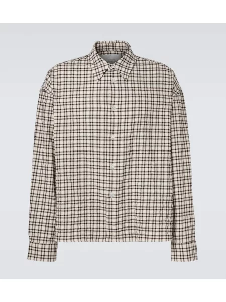 Kostkovaná košile Studio Nicholson bílá