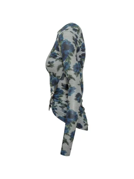 Top Coperni cu model floral cu imagine lung albastru