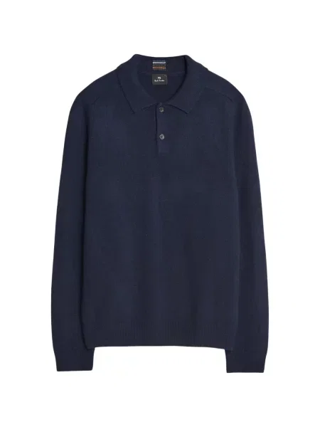 Tricou polo Paul Smith de lână albastru