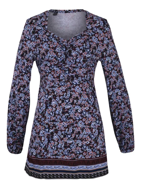 Bonprix Tricou albastru deschis / albastru închis / maro deschis / murdar alb