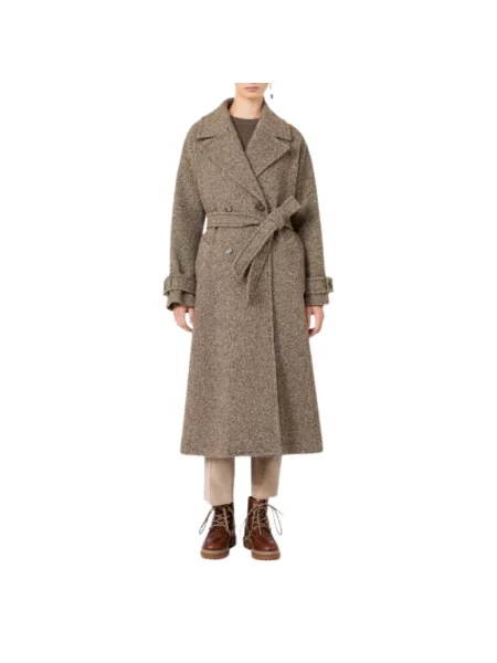 Płaszcz Weekend Max Mara wełniany brązowy