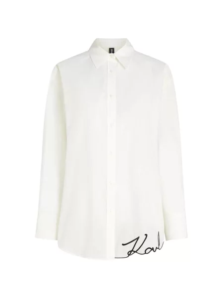 Karl Lagerfeld Jeans Cămașă | Oversize fit alb