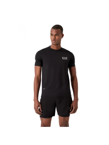 T-shirt z nadrukiem z logo Ea7 Emporio Armani czarna