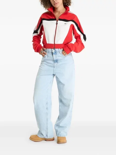 Τρέξιμο fleece μπλούζα Adidas με λαιμόκοψη v μαύρο