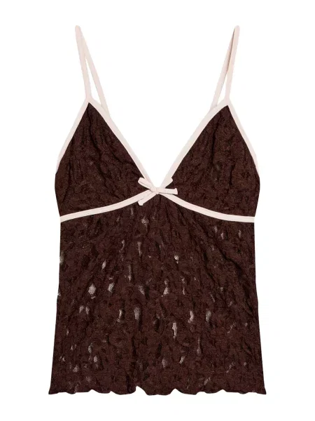 Bershka Top čokolada bela