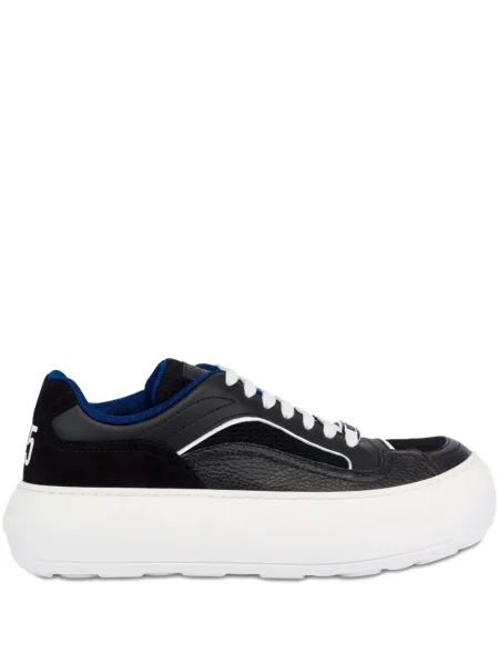 Sneakerși Moschino din piele cu platformă negru