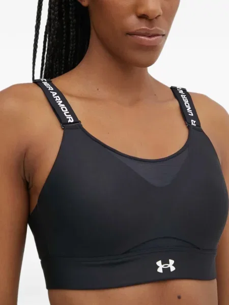 Презрамки спортен сутиен Under Armour с автограф черно