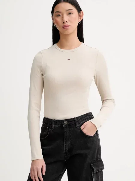 Tommy Jeans longsleeve beżowa
