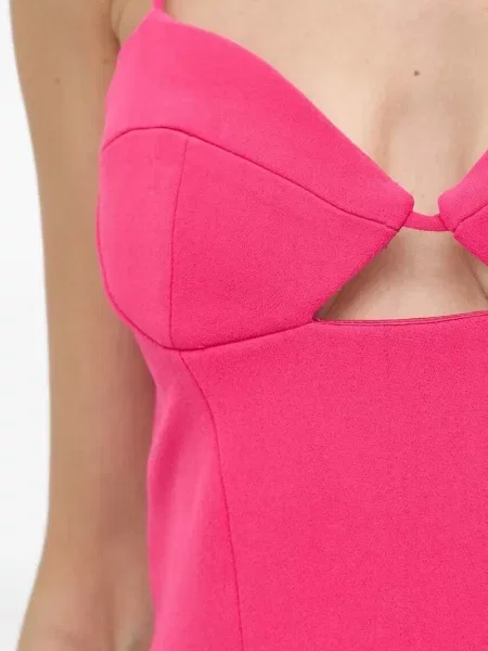 Rochie midi Bardot până la genunchi de costum roz