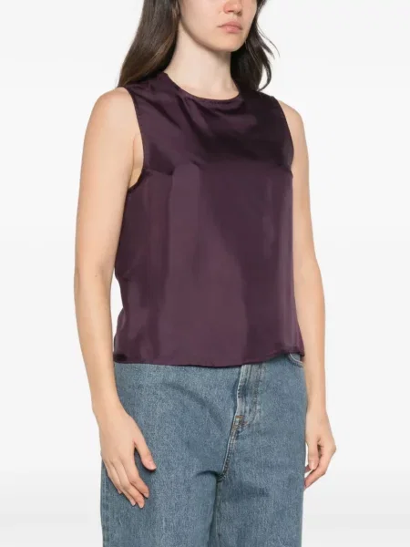 Bluză Why Ci fără mâneci violet
