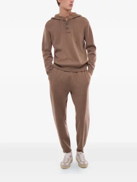 Πλεκτό hoodie Fursac καφέ